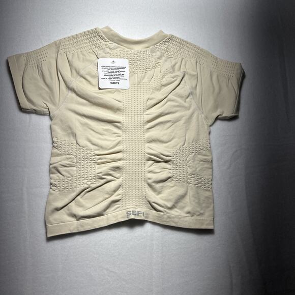 SEFI Women's Size S Crew neck long sleeve top Cream Tight Waffle Shirt MSRP $75 - Picture 5 of 9
